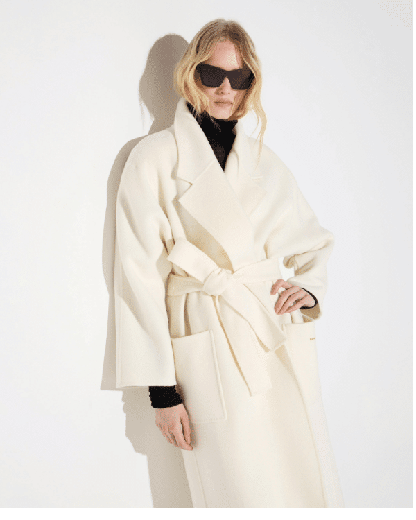 New Collection ELISABETTA FRANCI COAT IN WOOL DOUBLE CLOTH