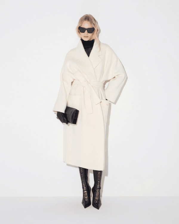 New Collection ELISABETTA FRANCI COAT IN WOOL DOUBLE CLOTH