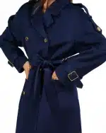New Collection ELISABETTA FRANCHI WOMEN’S LONG DOUBLE -BREASTED COAT WITH BELT