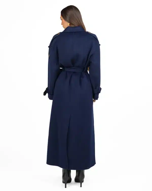New Collection ELISABETTA FRANCHI WOMEN’S LONG DOUBLE -BREASTED COAT WITH BELT