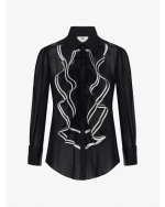 New Collection ELIZABETTA FRANCI SHIRT IN GEORGETTE FUBRIC WITH RUFFLES