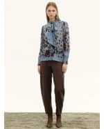 New Collection INNOCENT SKY BUE SHIRT WITH AN ABSTRACT PATTERN AND TIE DETAIL