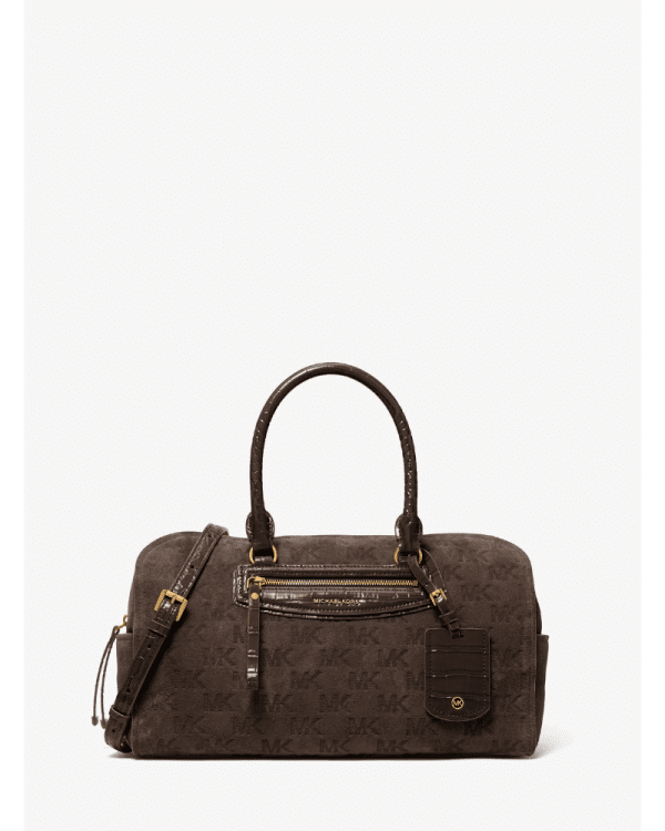 New Collection MICHAEL KORS JES SET TRAVEL MEDIUM LOGO EMPOSSED DUFFEL CROSSBODY BAG