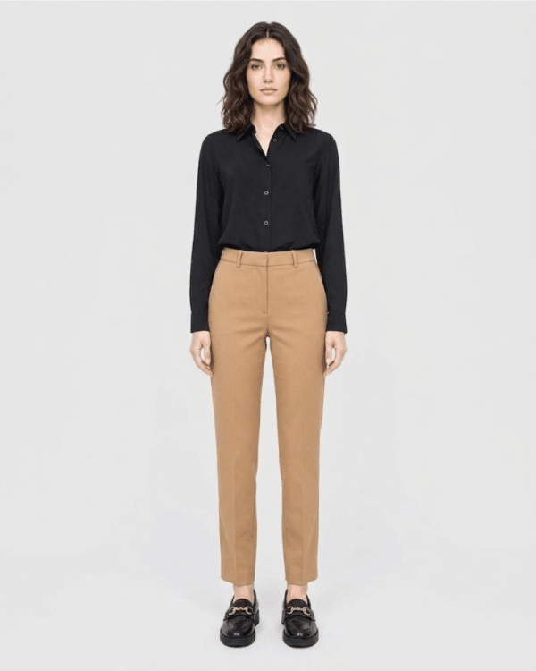 New Collection MY T ELASTIC MID WAIST SLIM CROP PANTS WOMEN