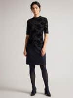 New Collection TED BAKER AURLYNE DEVORE MESH HIGH NECK BLOUSE