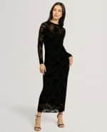 New Collection TED BAKER DRESS CIREYA DEVORE MESH LONG SLEEVE MIDI