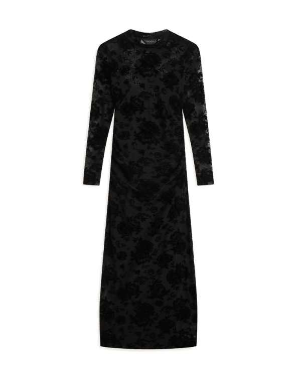New Collection TED BAKER DRESS CIREYA DEVORE MESH LONG SLEEVE MIDI