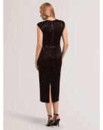 New Collection TED BAKER MYLLA METALLIC BODYCON MIDH DRESS BLACK