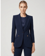 New Collection ELISABEΤTA FRANCHI ELEGANT DARK BLUE TAILORED BLAZER