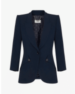 New Collection ELISABEΤTA FRANCHI ELEGANT DARK BLUE TAILORED BLAZER