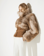New Collection ELISABETTA FRANCHI FUR – EFFECT BUSTIER JACKET