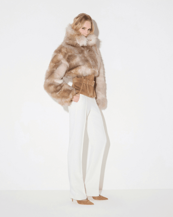 New Collection ELISABETTA FRANCHI FUR – EFFECT BUSTIER JACKET