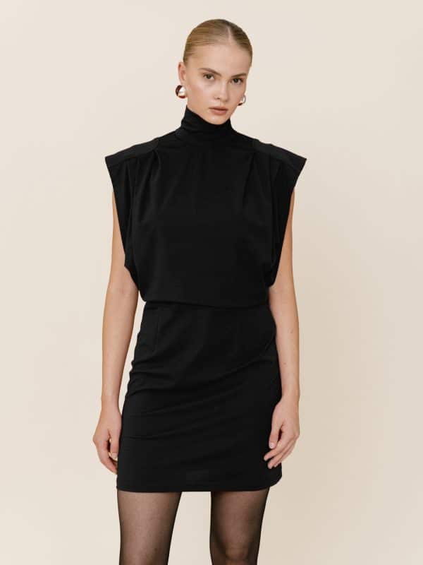 New Collection LOVE & ALICIA HIGH NECK JERSEY MINI DRESS
