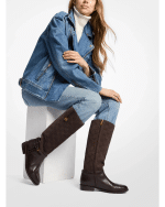 New Collection MICHAEL KORS BEVERLY QUITED SUEDE AND LEATHER RIDING BOOT