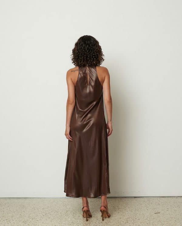 New Collection CKONTOVA BROWN SLEEVELESS DRESS