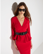 New Collection ELISABETTA FRANCHI DRESS IN LIGHTWEIGHT CREPE FABRIC WITH FLOUNCE