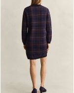 New Collection GANT DARK BLUE KNITTED MINI SHIRT DRESS