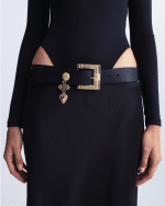 Accessories LEATHER TWIST HER PULSE BLACK FAUX LEATHER BELT