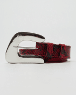 Accessories LEATHER TWIST RED SHAKESKIN-EFFECT FAUX LEATHER BELT