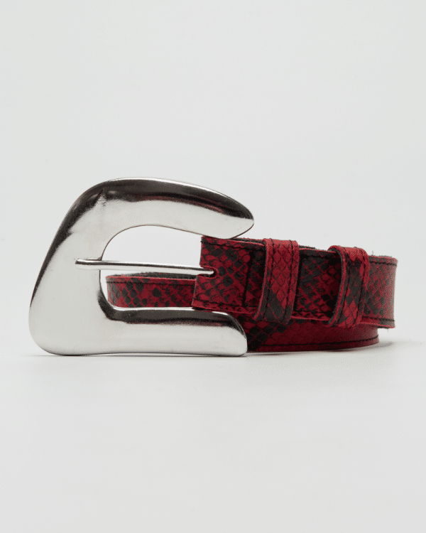 Accessories LEATHER TWIST RED SHAKESKIN-EFFECT FAUX LEATHER BELT
