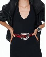 Accessories LEATHER TWIST RED SHAKESKIN-EFFECT FAUX LEATHER BELT