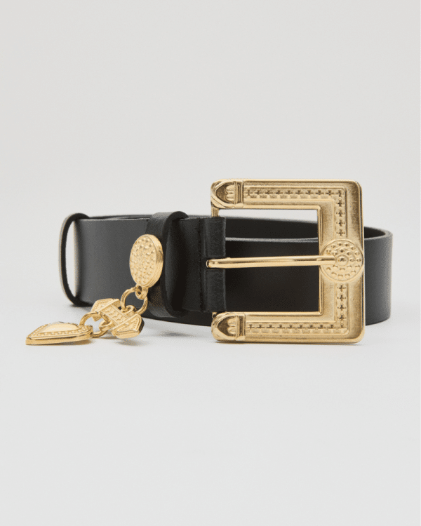 Accessories LEATHER TWIST HER PULSE BLACK FAUX LEATHER BELT